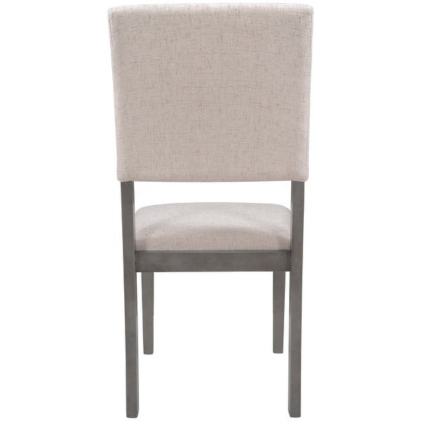 Mid-Century Wood 4 Upholstered Dining Chairs for Small Places， Beige