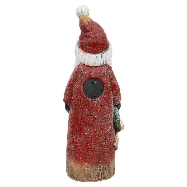 Sunnydaze Rustic Santa with Wreath Indoor Santa Christmas Decoration