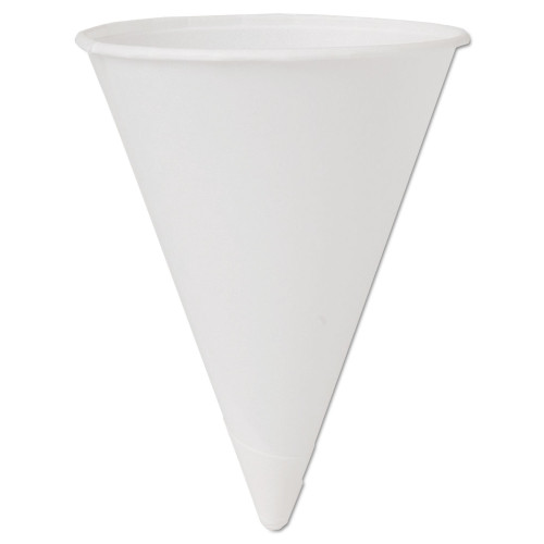 Dart Cone Water Cups， Cold， Paper， 4oz， White， 200/Bag， 25 Bags/Carton (4BRCT)