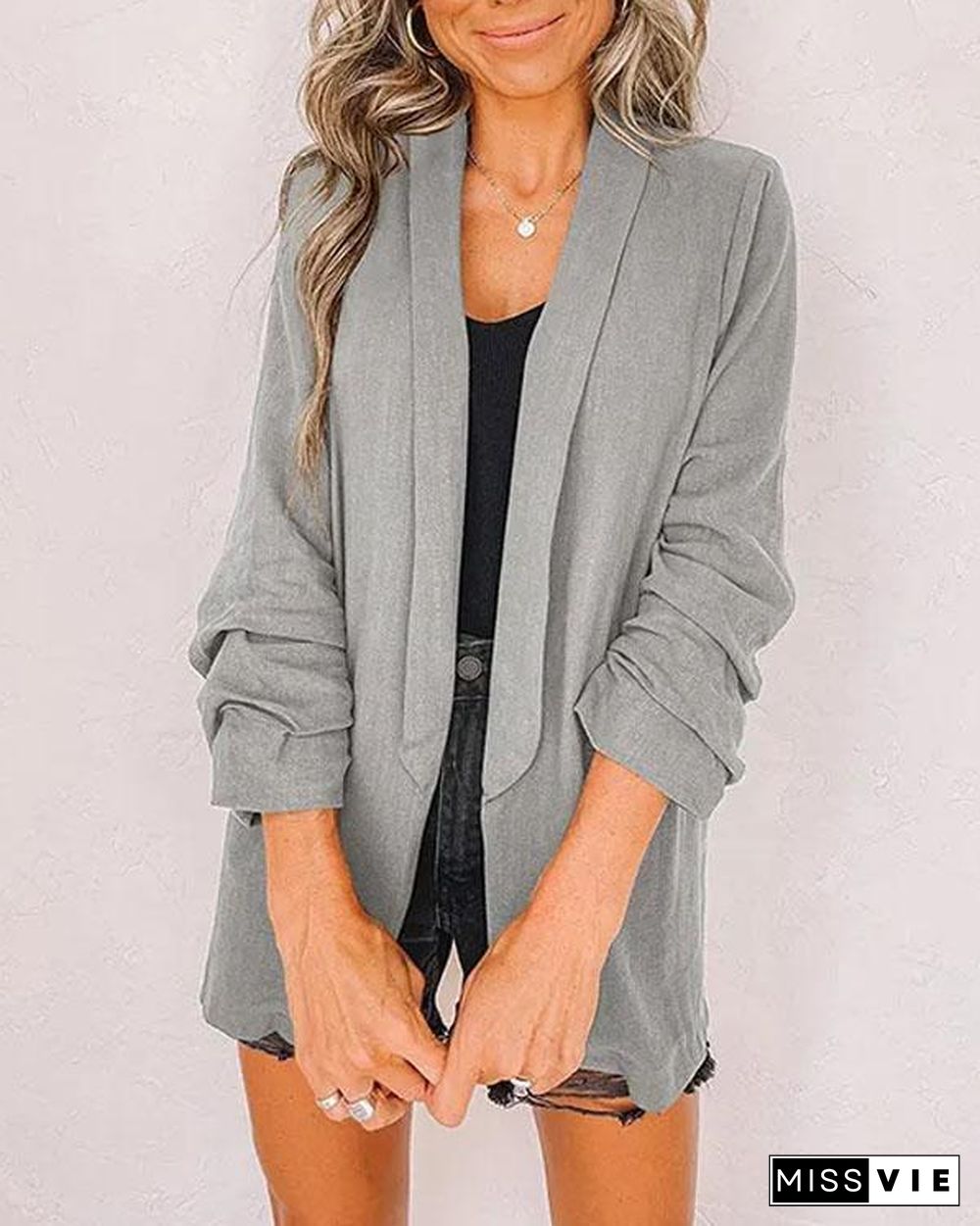 Fashion Lapel Cardigan Blazer Suit