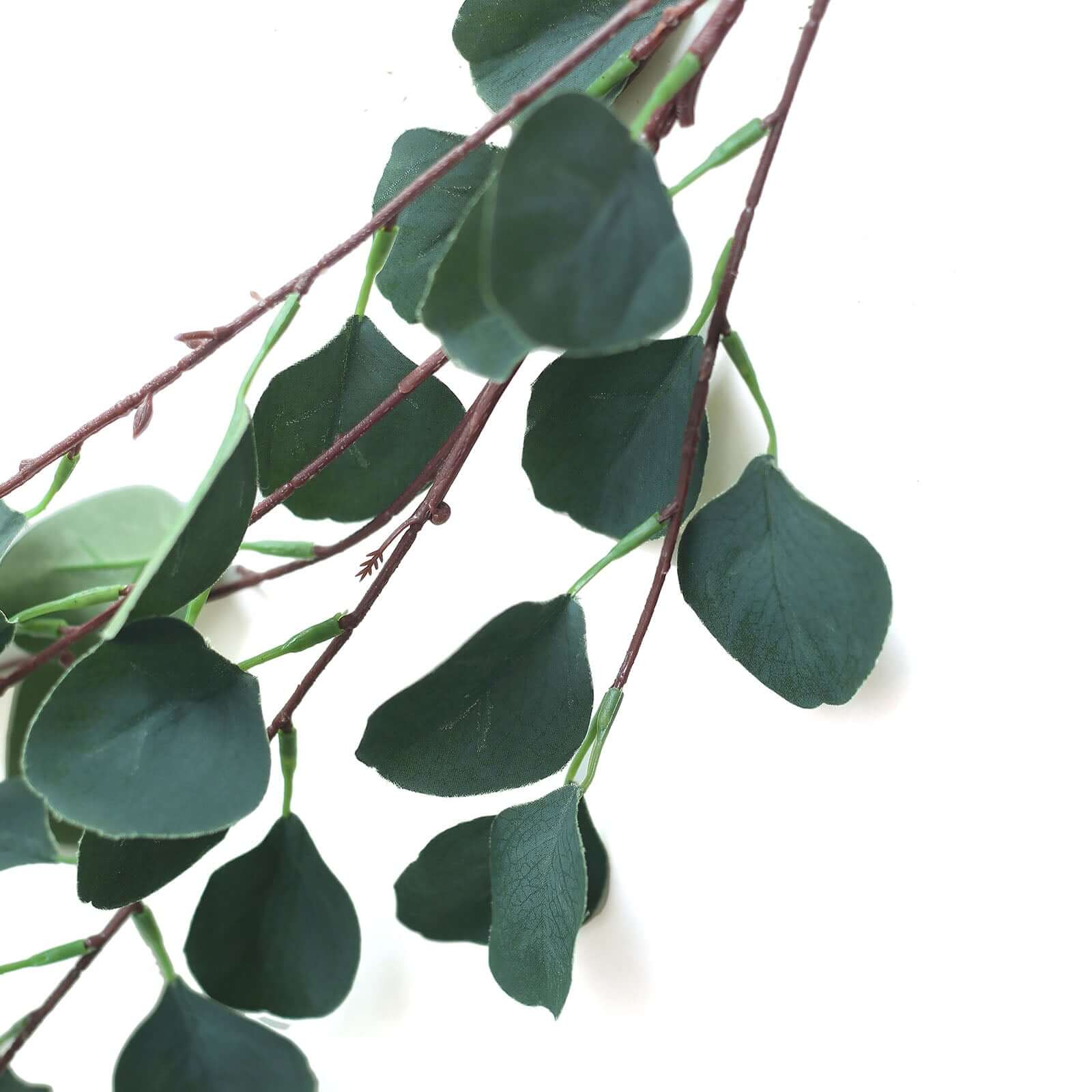 2 Bushes Artificial Eucalyptus Branches, Faux Plant Stems 36