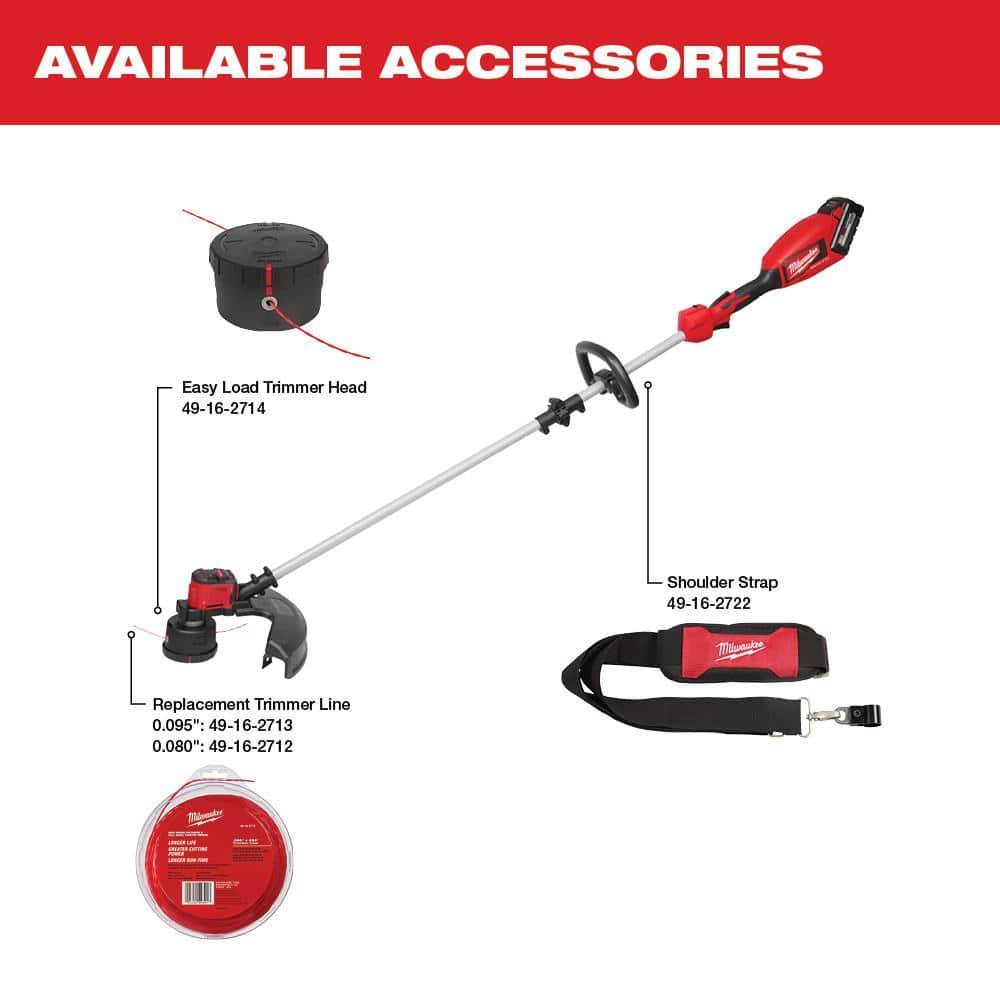 Milwaukee M18 18V Lithium-Ion Brushless Cordless String Trimmer Kit with 6.0 Ah Battery and Charger 2828-21