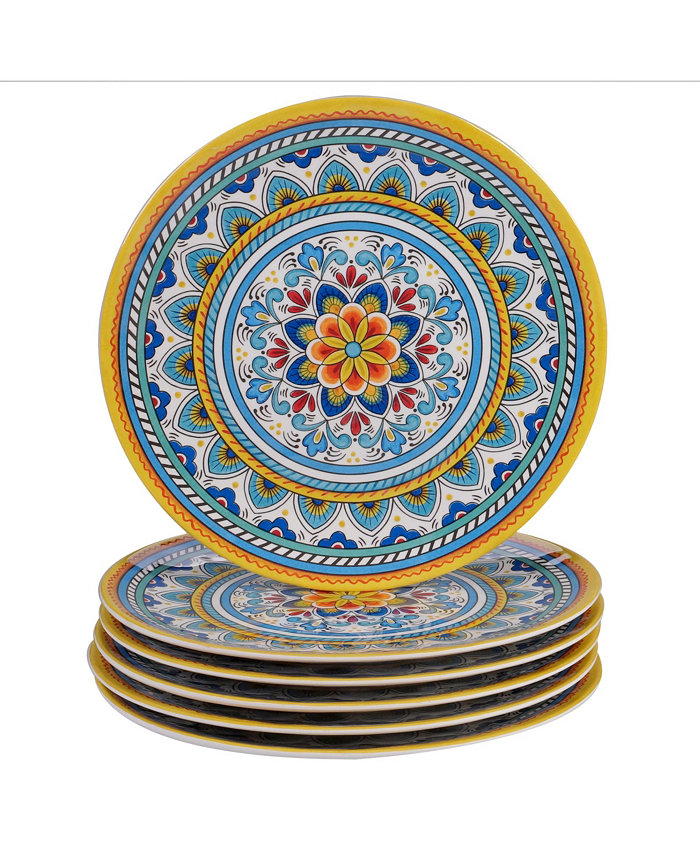 Certified International Portofino Melamine 6-Pc. Dinner Plates