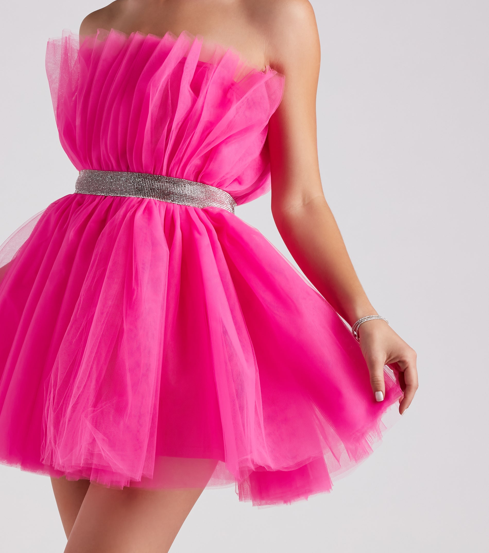 Belle Tulle Rhinestone Short Dress