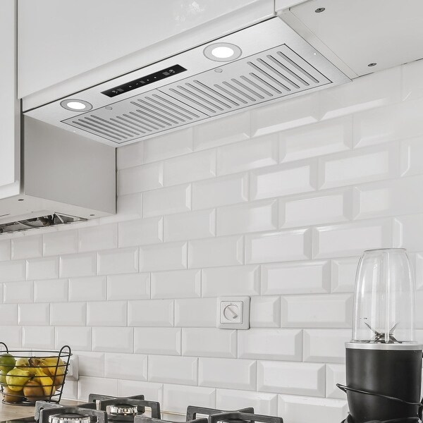 27.5'' Insert Stainless Steel Single Motor Range Hood with LED Screen Finger Touch Control