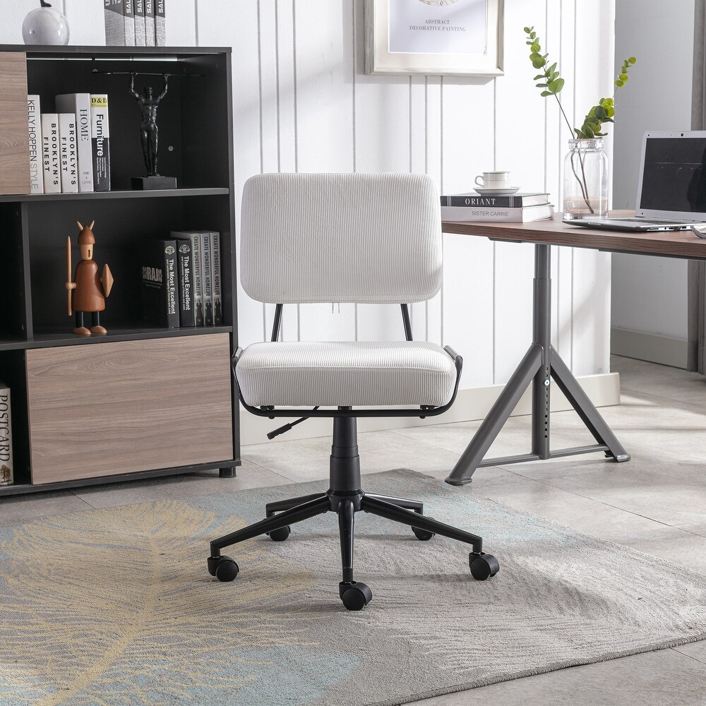 Corduroy 360 Degrees Swivel Ergonomic Chair  Modern Office Chair with Metal Base and Adjustable Height