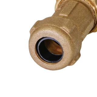 The Plumber's Choice Brass Compression Coupling Fitting with Packing Nut 34 in. Nominal Fitting x 3 in. Length 2256SCR