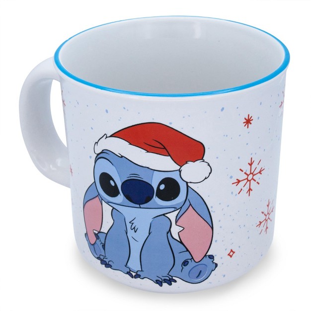 Silver Buffalo Disney Lilo amp Stitch Santa Hat Ceramic Camper Mug Holds 20 Ounces