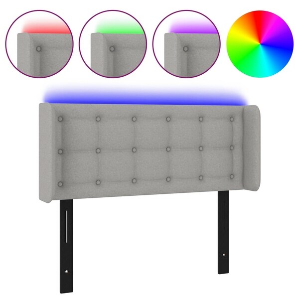 vidaXL LED Headboard Light/Dark Gray multisize Fabric - - 37455488