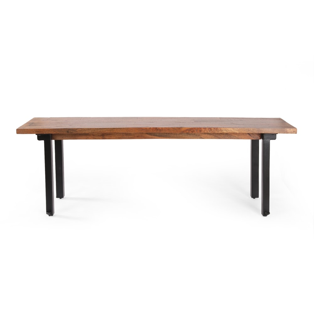 Pisgah Handcrafted Modern Industrial Mango Wood Dining Bench by Christopher Knight Home