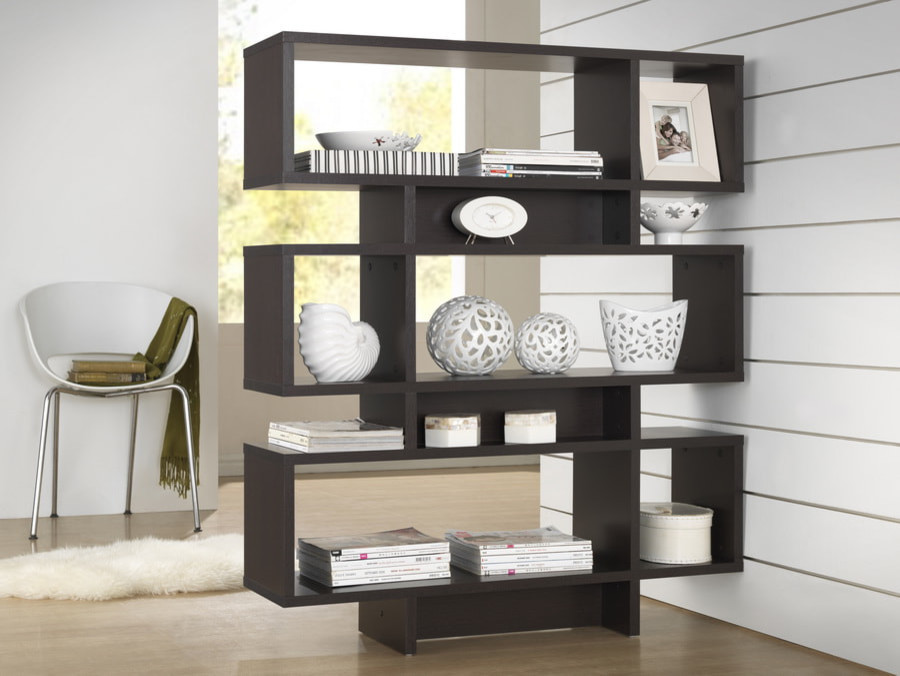 Baxton Studio Cassidy 6  Level Dark Brown Modern Bookshelf   Contemporary   Bookcases   by HedgeApple  Houzz