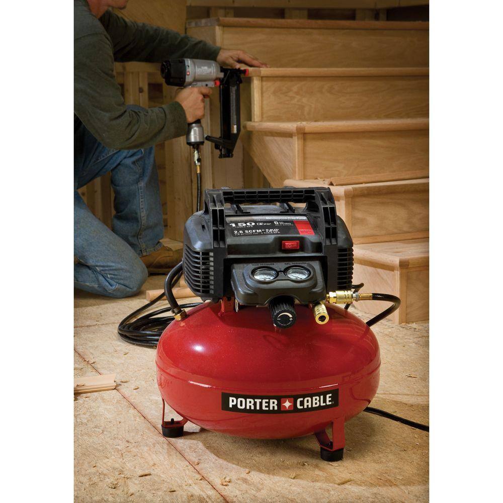 Porter-Cable 6 Gal. 150 PSI Portable Electric Air Compressor 18-Gauge Brad Nailer and 18-Gauge Brad Nails (900 per Box) PCFP12236BN18PP