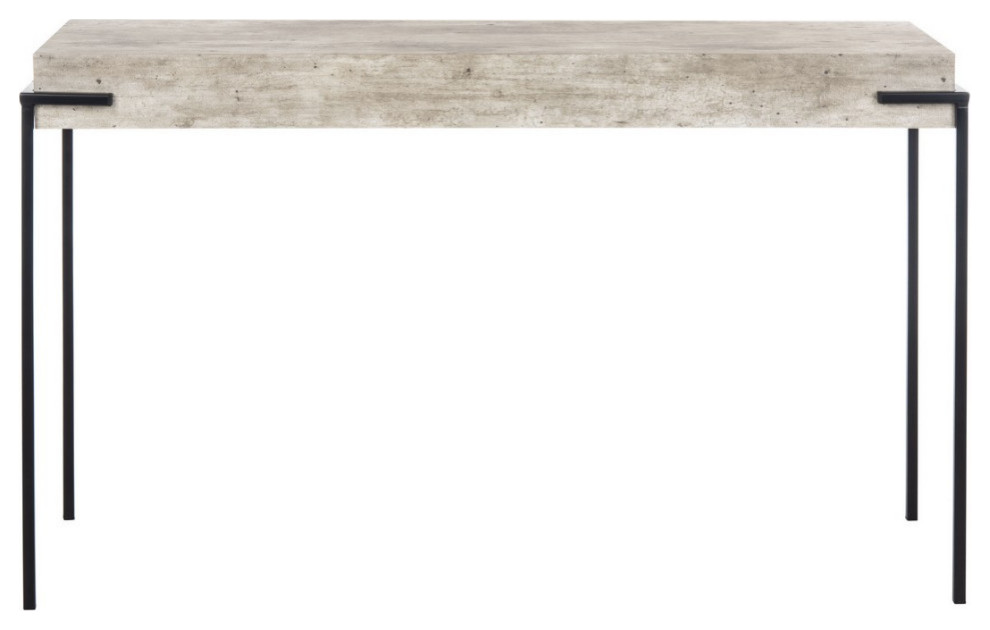 Jeda Rectangle Console Table  Light Gray/Black   Industrial   Console Tables   by Rustic Home Furniture Deco  Houzz