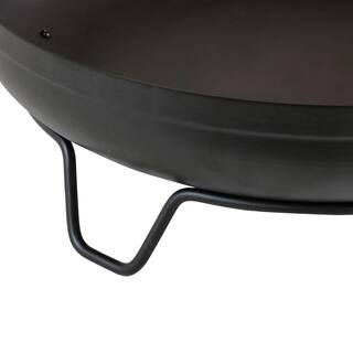 Sunnydaze Decor 23 in. Round Steel Outdoor Wood-Burning Fire Pit Bowl in Black with Stand RCM-542