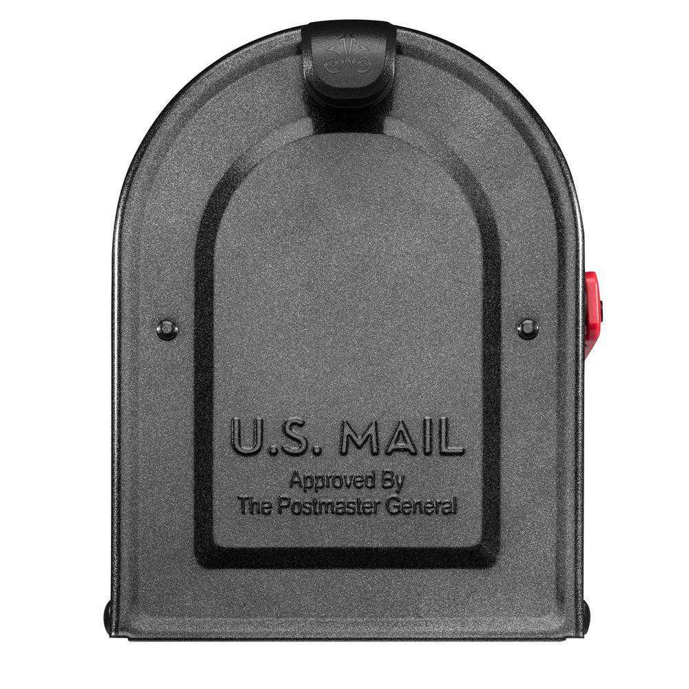 Architectural Mailboxes MB1 Pewter Medium Steel Post Mount Mailbox 7600P-10