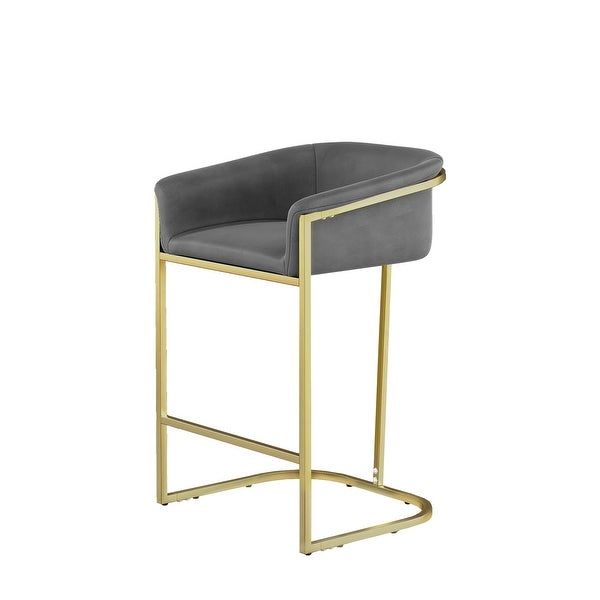 Modern Bar Stools Dining Chairs with Gold Frame， Set of 4