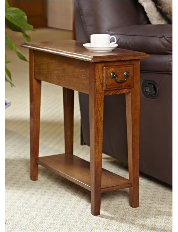 Bowery Hill Transitional Solid Ash Wood Chairside End Table in Oak   Transitional   Side Tables And End Tables   by Homesquare  Houzz