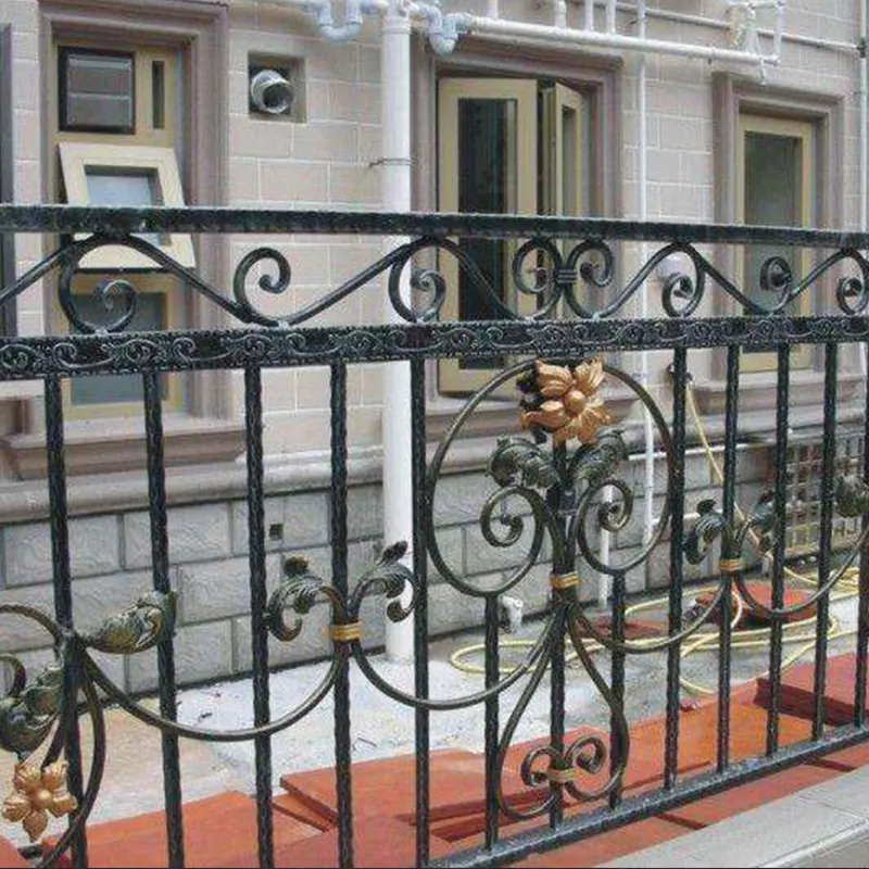 Outdoor large luxury double gate wrought iron gate design and garden fence design and manufacture