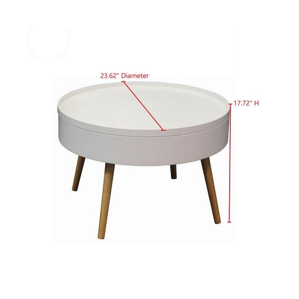 Zoe 2-Piece Mid-Century Modern Round Storage Coffee and End Table Set