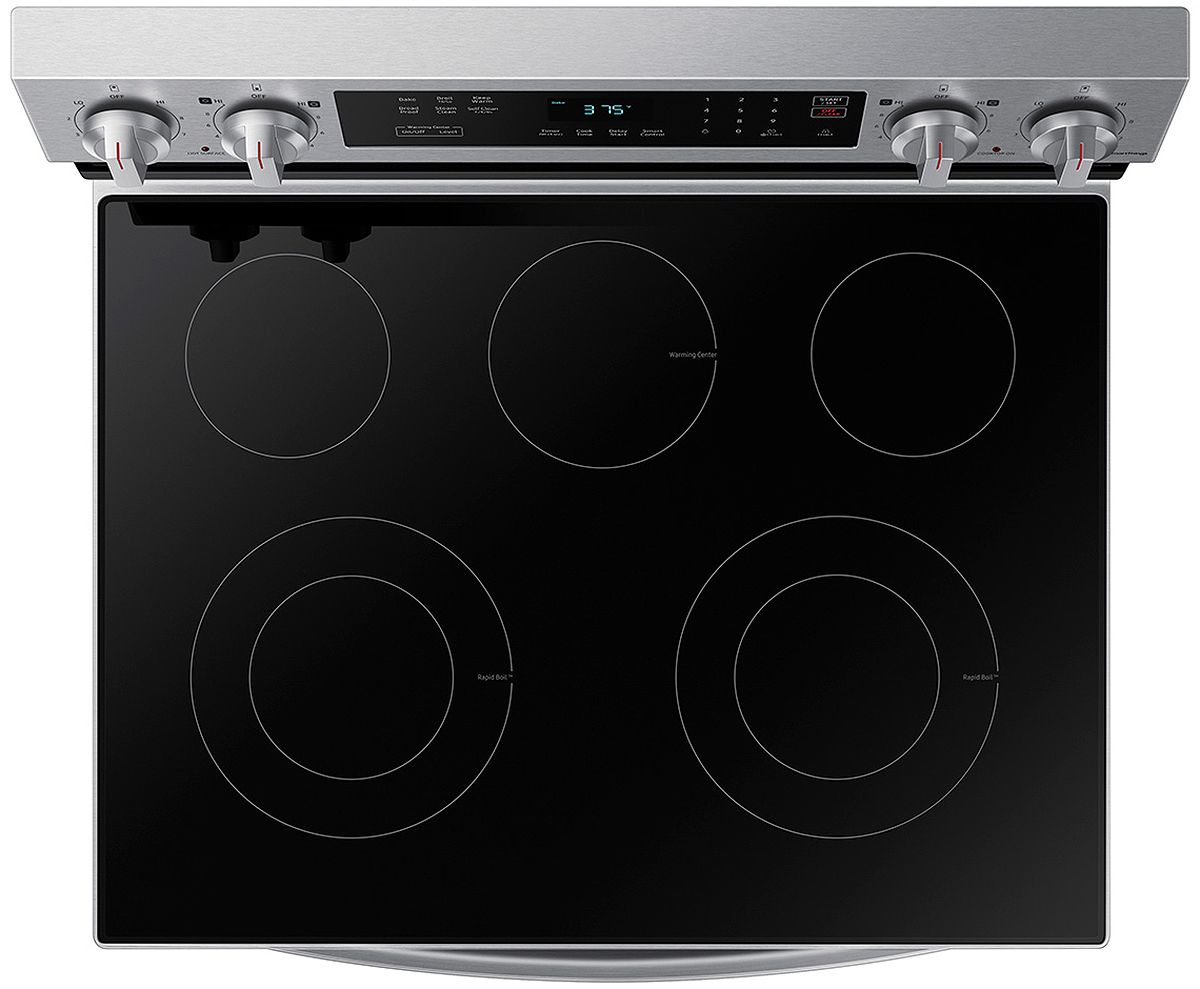  6.3 Cu. Ft. Stainless Steel Smart Freestanding Electric Range With Rapid Boil and Self Clean