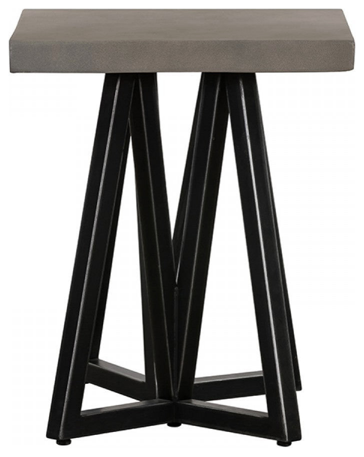 Mykolas Modern Concrete and Black Metal End Table   Modern   Side Tables And End Tables   by Virgil Stanis Design  Houzz