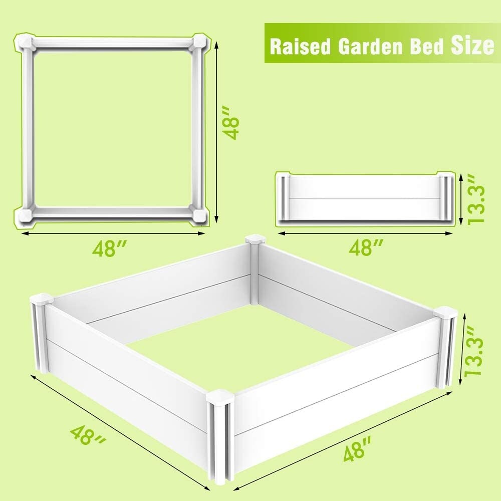 4'x4' Raised Garden Bed Kit Outdoor Above Ground Garden Box for Growing Vegetables Flowers Herbs  DIY Gardening  Whelping Pen