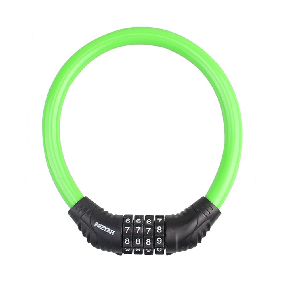 4 Digit Combination Bicycle Security Lock Anti Theft Cable Lock (Green)