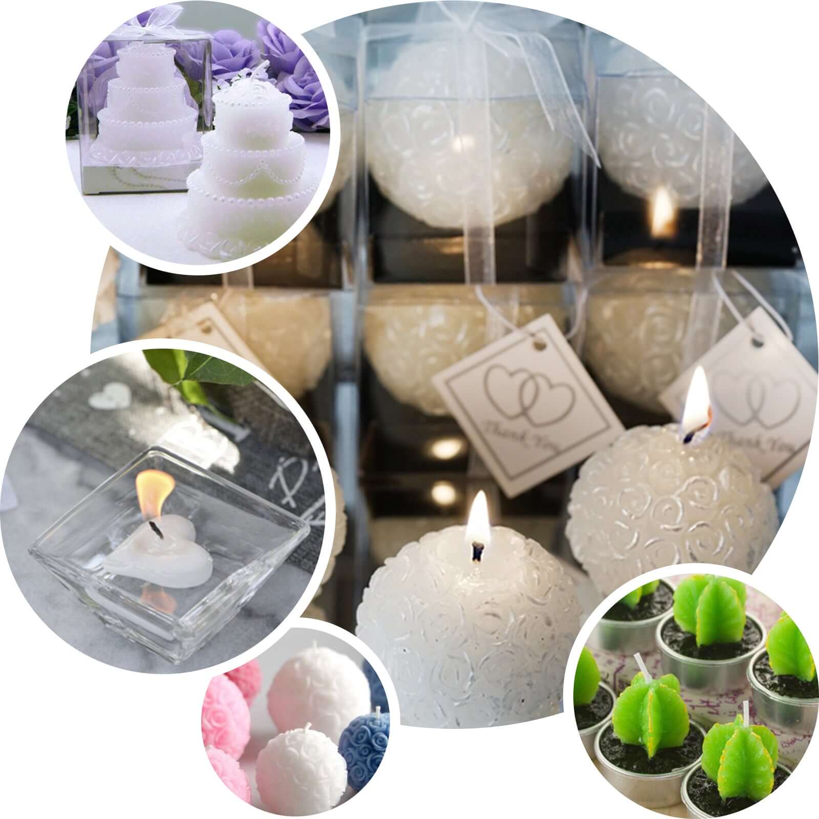 4 Pack Gift Wrapped Island Sea Shell Tea Light Candle Party Favors With Thank You Tag