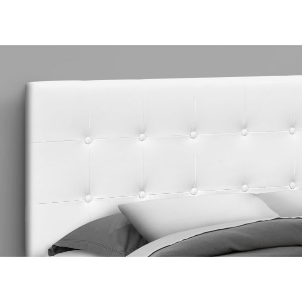 Bed， Headboard Only， Queen Size， Bedroom， Upholstered， White Leather Look， Transitional