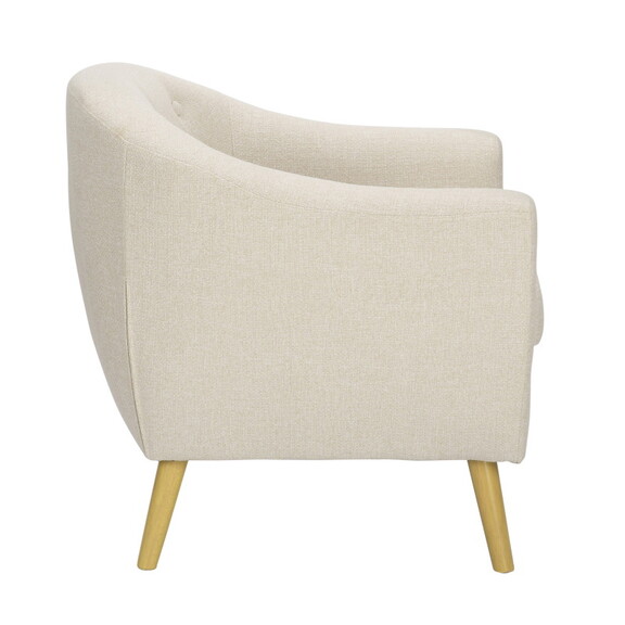 Rockwell Mid Century Accent Chair in Cream Fabric ...