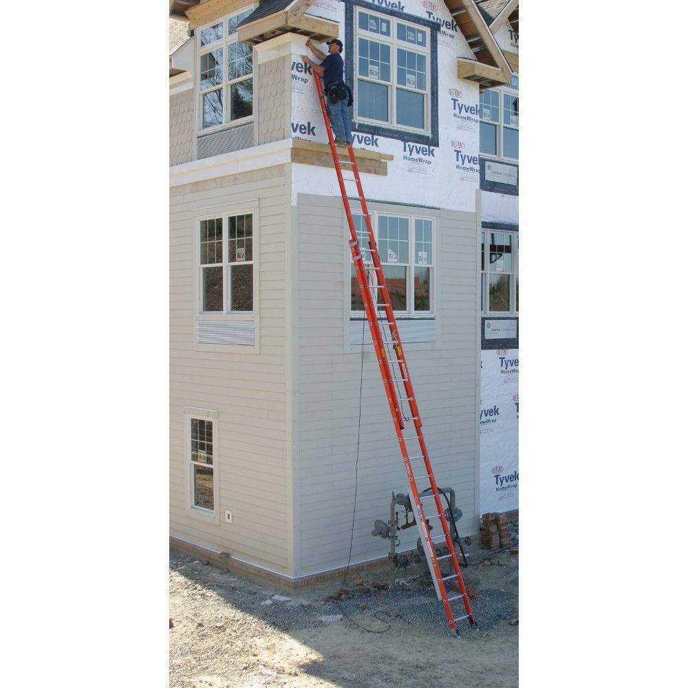 Werner 40 ft. Fiberglass D-Rung Extension Ladder with 300 lbs. Load Capacity Type IA Duty Rating D6240-2