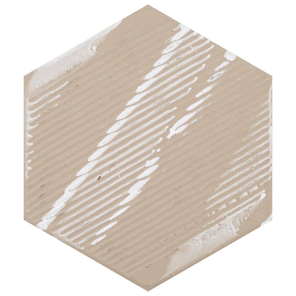 Merola Tile Classico Bardiglio Hex Flower 7 in. x 8 in. Porcelain Floor and Wall Tile (7.5 sq. ft.Case) FEQ8BXF