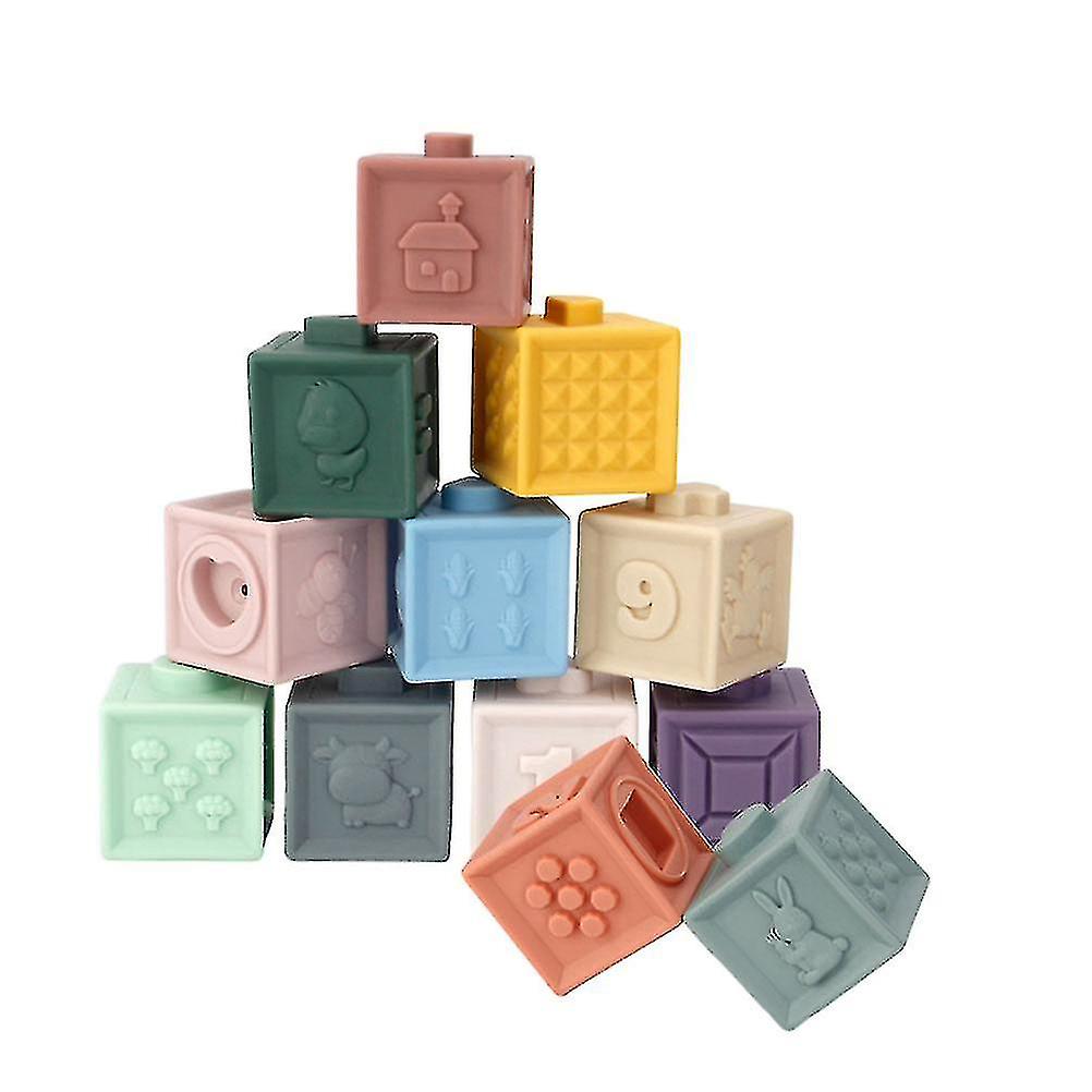 12pcs Matchable Block Toy Kids Blocks Toy Kids Early Educational Toy Bath Toy