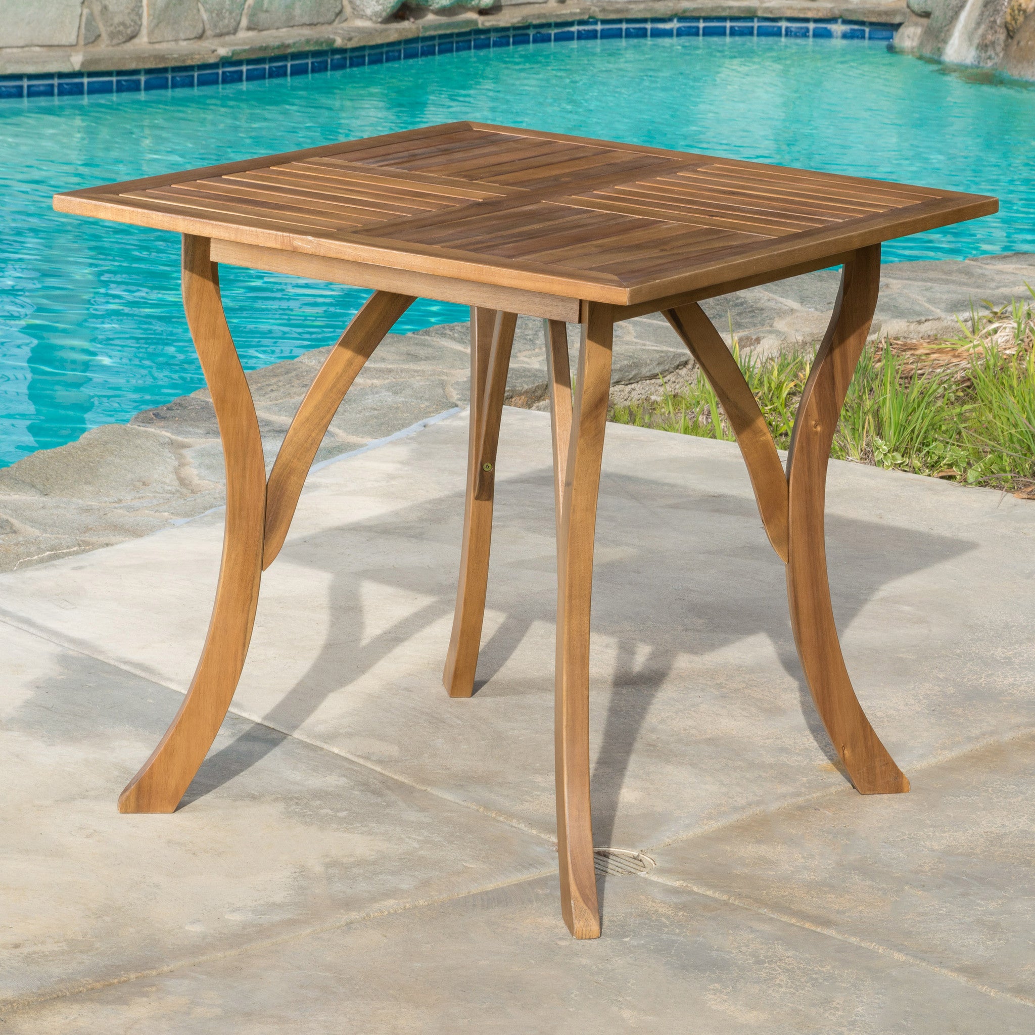 Baia Outdoor Acacia Wood Square Dining Table