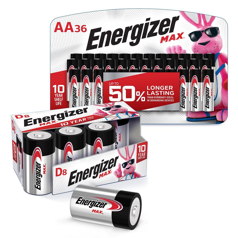 Energizer MAX Emergency Bundle with AA (36-Pack) and D (8-Pack) Batteries HD-ENRBATT4