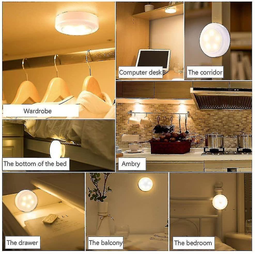 Closet Lamp Closet Lamp Led Remote Control Dimmable Kitchen Lamp Cabinet Light Wall Sconce By Battery (6 Pack)