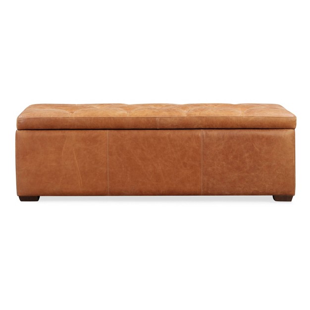 Dani Storage Ottoman Cognac Tan Poly amp Bark