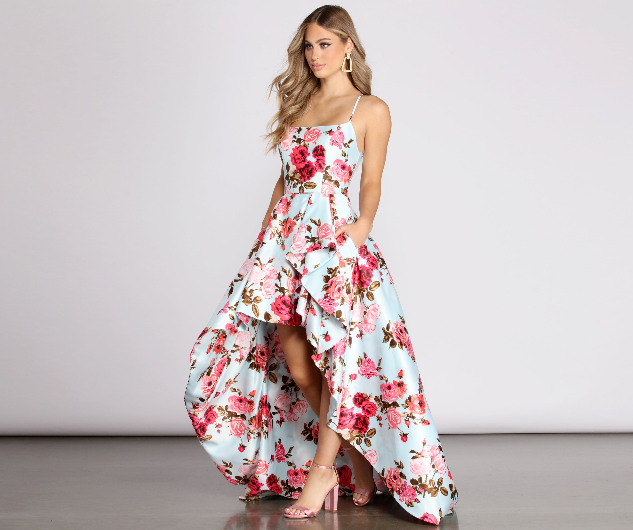 Leanna Floral High Low Dress