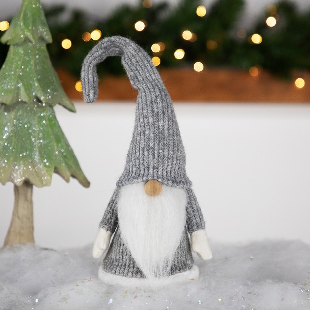 Gray And White Standing Gnome Christmas Figure