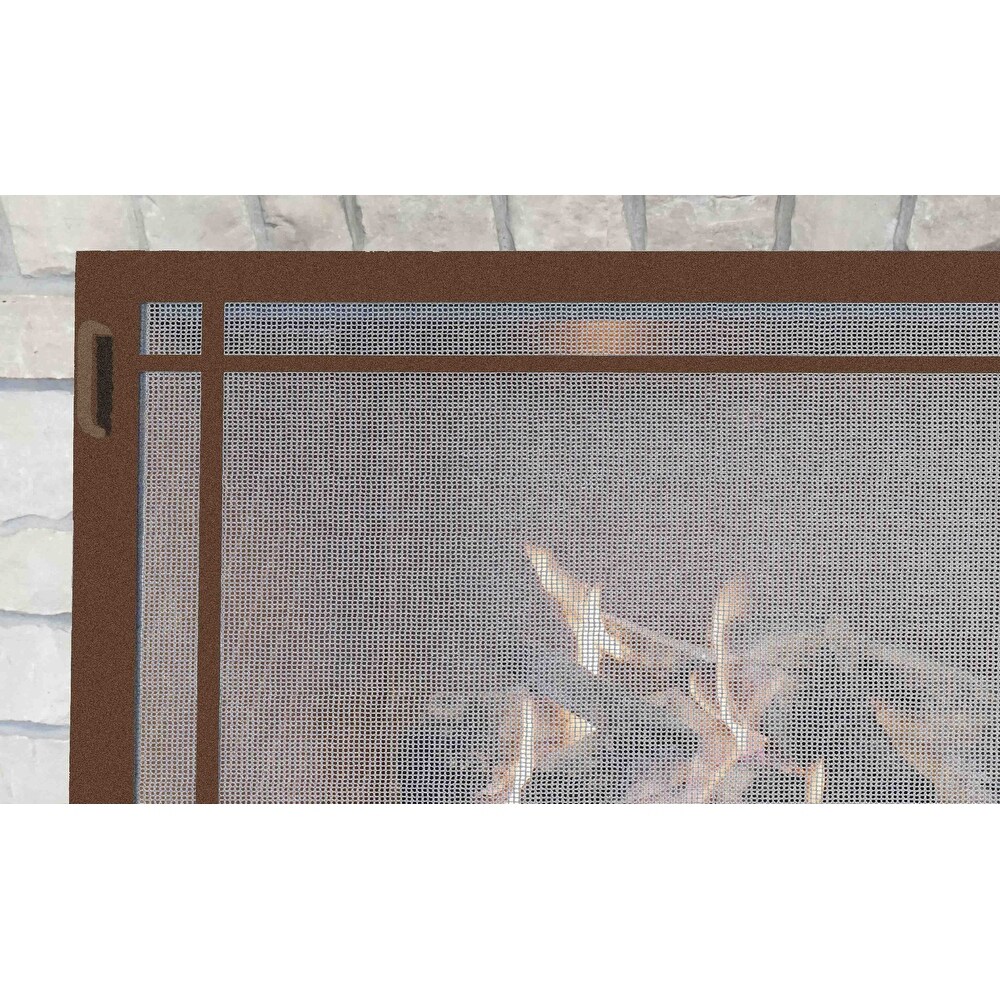 Design Specialties Craftsman Solar Bronze Fireplace Screen 38 X 26
