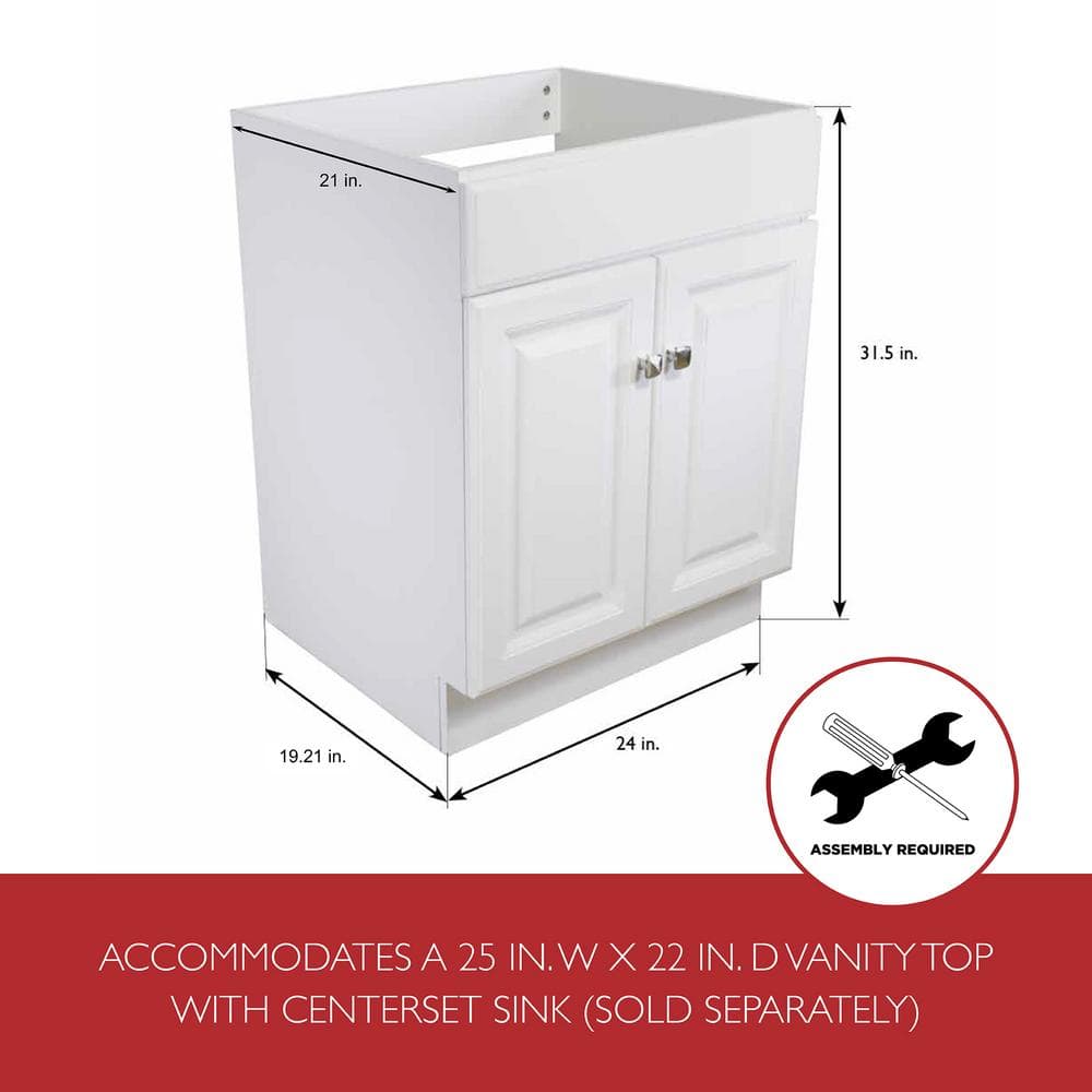 Design House Wyndham 24 in 2Door Bath Vanity Cabinet Only in White