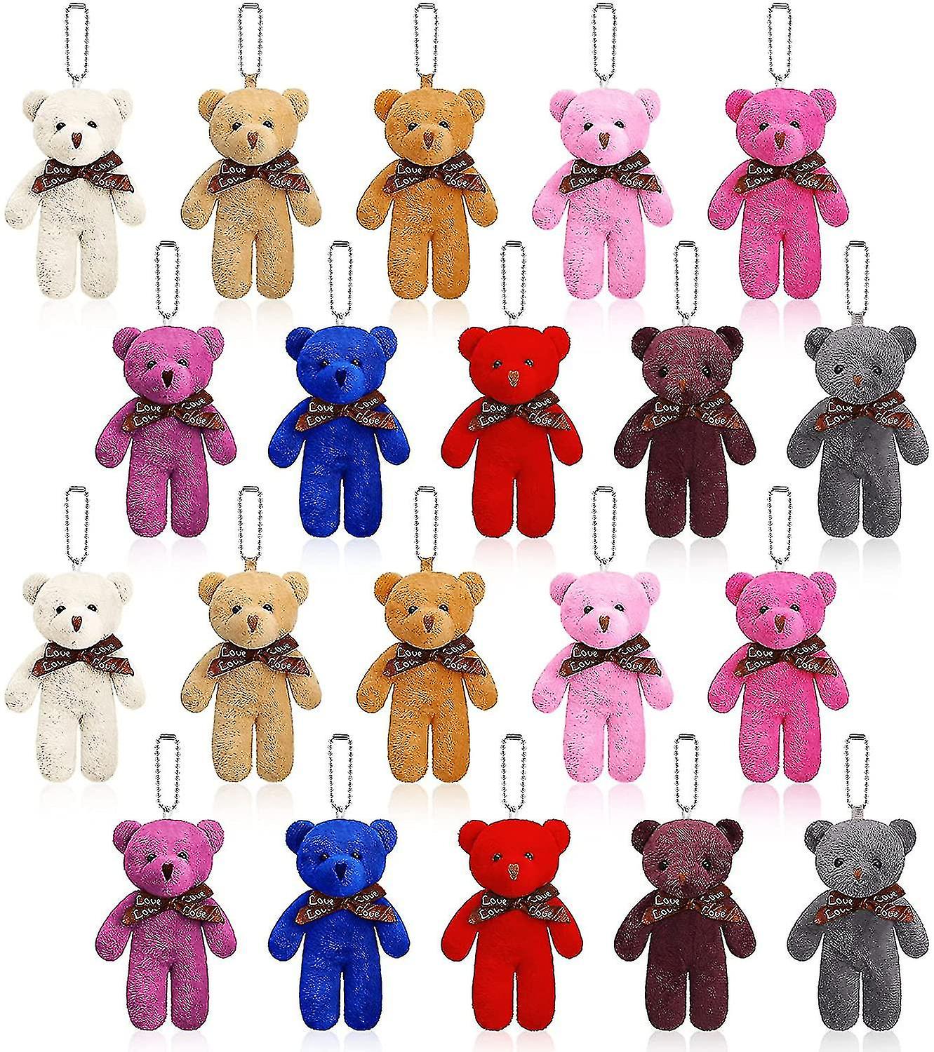 20 Pieces Mini Teddy Bear Toy 4.7 Inch Stuffed Animals， 10 Colors