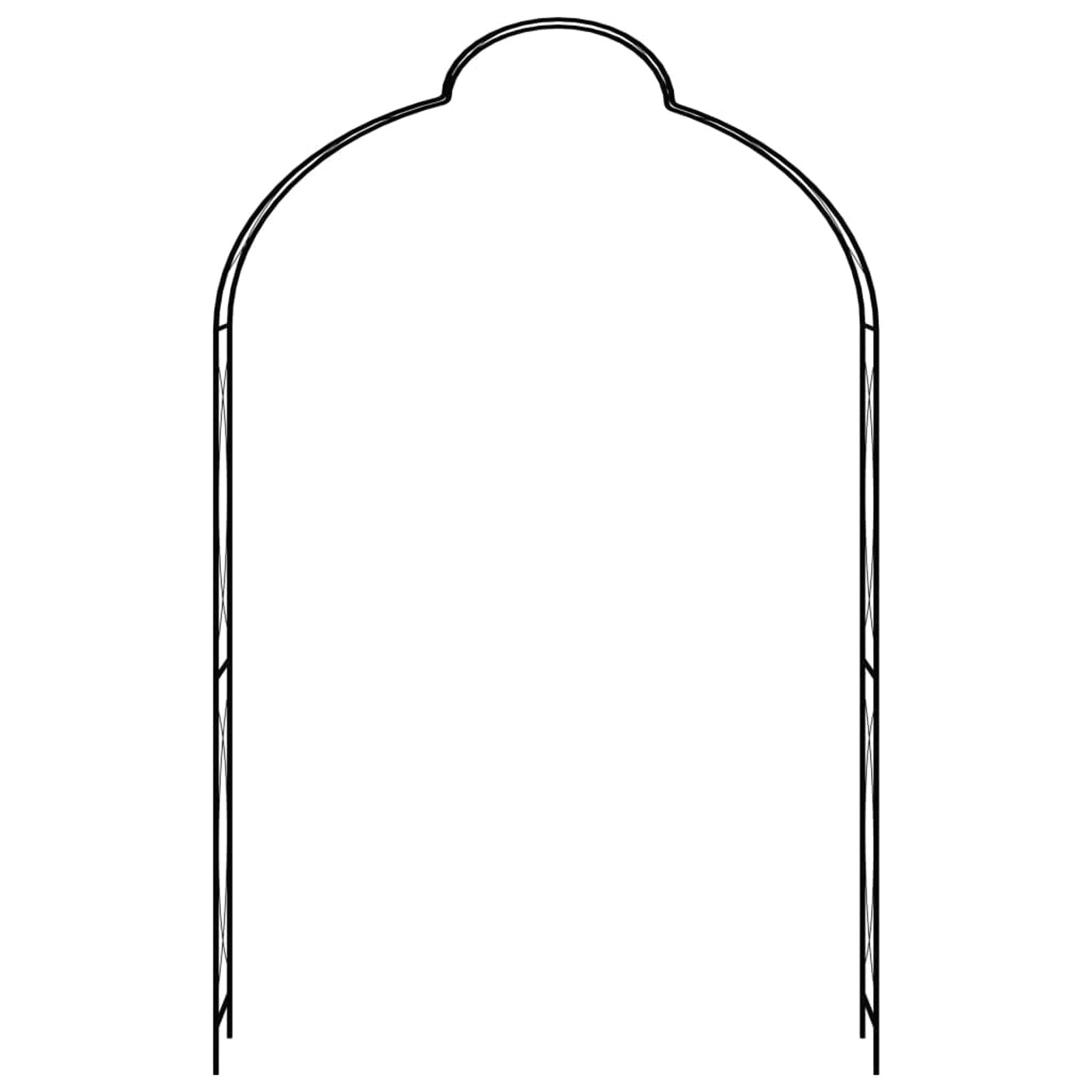 Walmeck Garden Arch Black 59.1"x13.4"x94.5" Iron