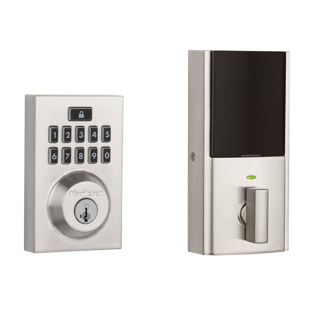 Kwikset SmartCode 914 Zigbee 3.0 Contemporary Satin Nickel Single Cylinder Electronic Deadbolt Featuring SmartKey Security 914CNTZB315CP