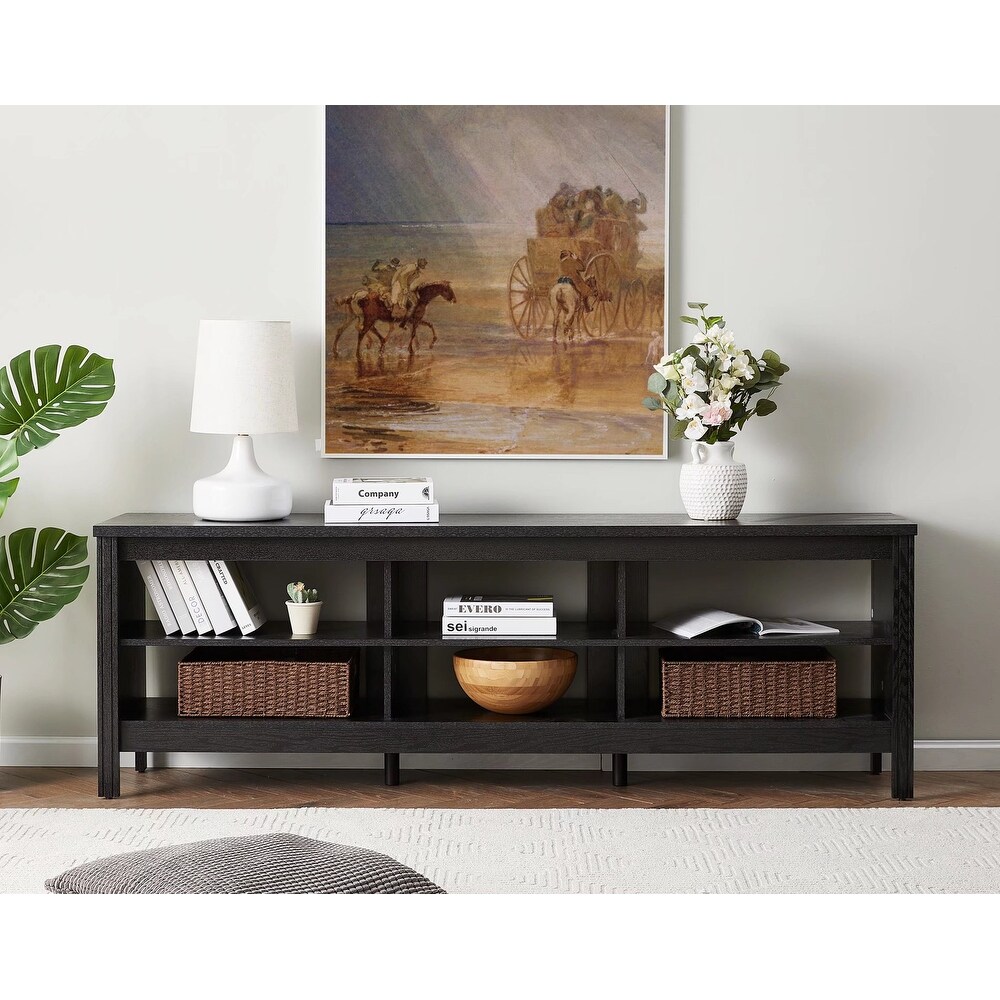 TV Stand for 75 Inch TV Console Table  Wood Entertainment Center