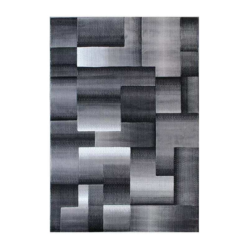 Masada Rugs Masada Rugs Trendz Collection 5'x7' Modern Contemporary Area Rug in Black， White and Gray-Design Trz861