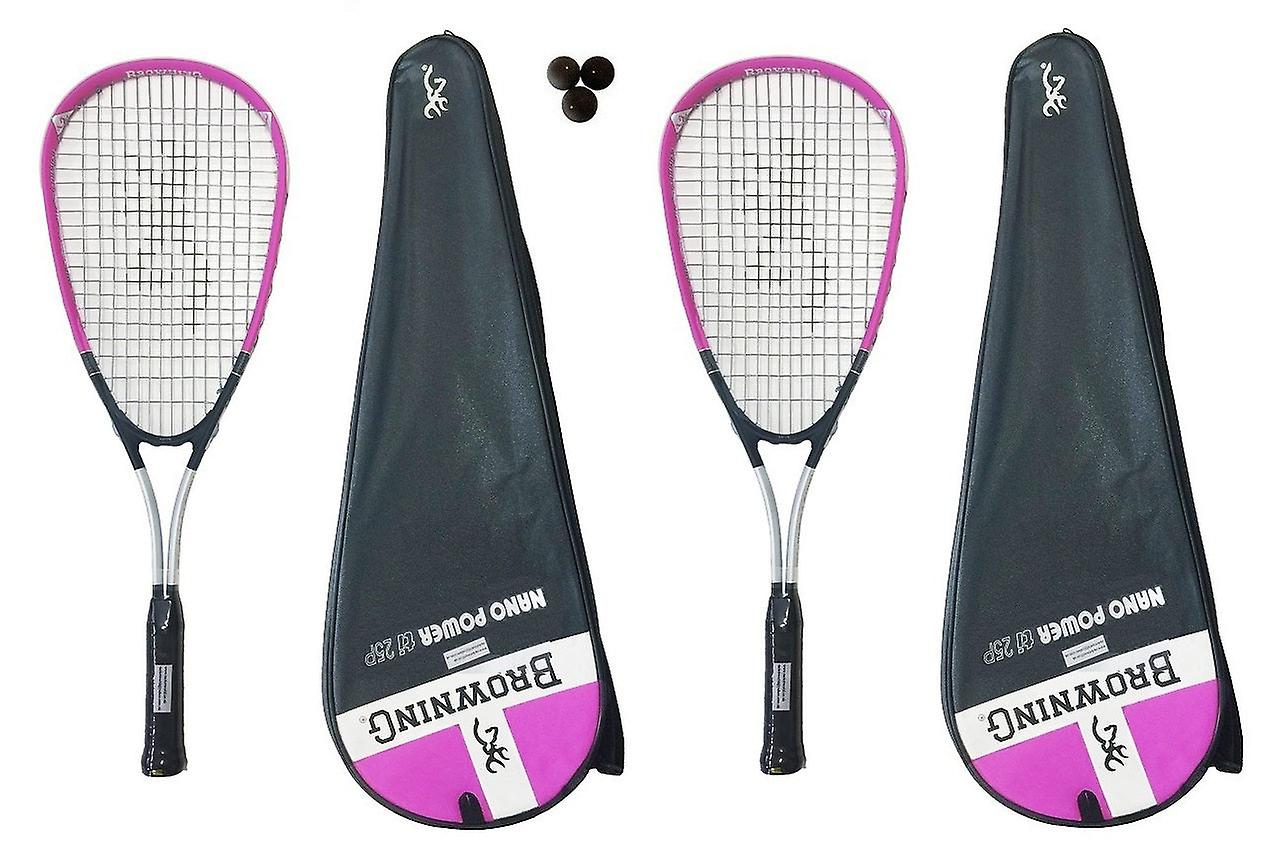 2 X browning nanopowerjunior squash rackets + 3 squash balls