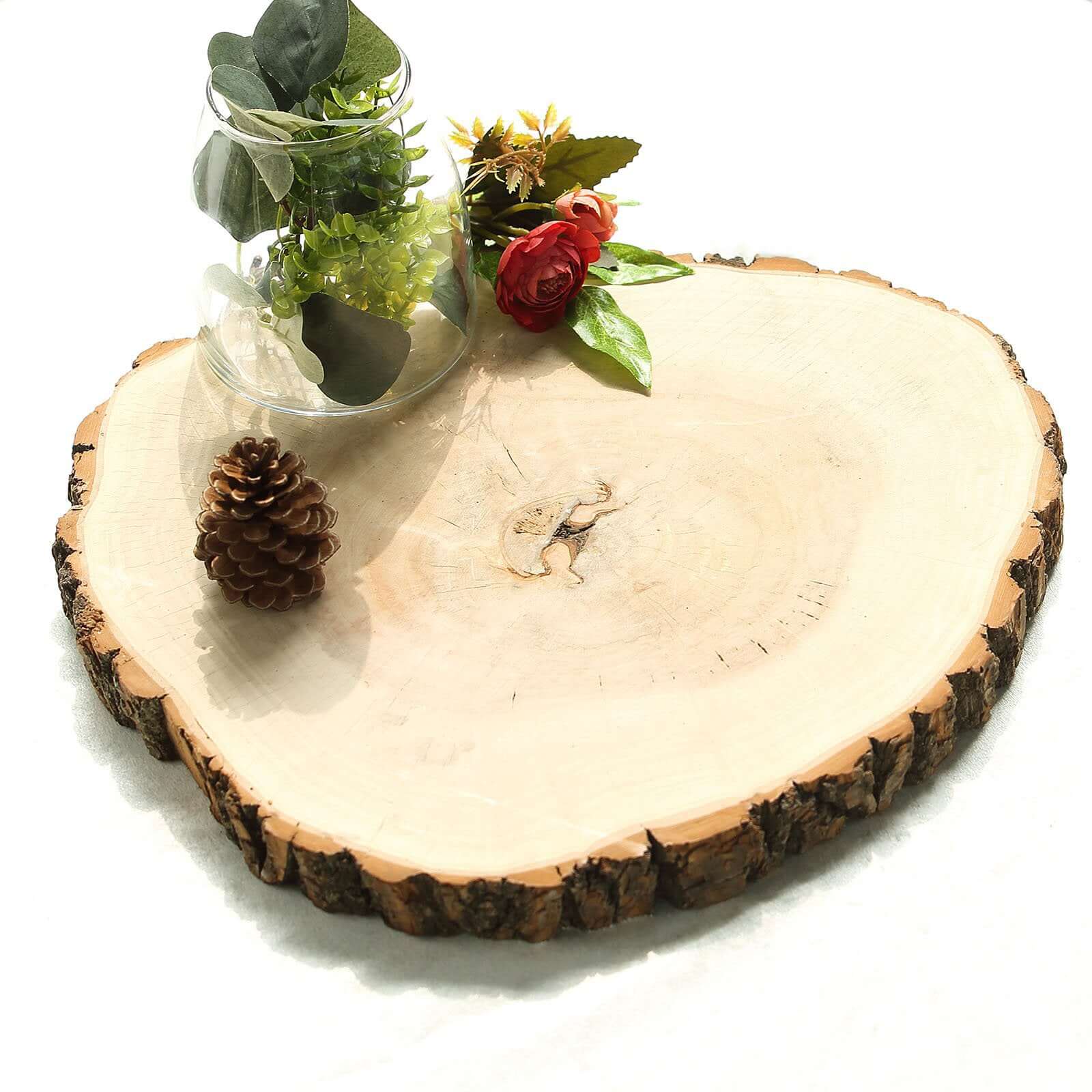 Round Rustic Wood Slices, Poplar Wood Slabs Natural Color, Table Centerpieces 18