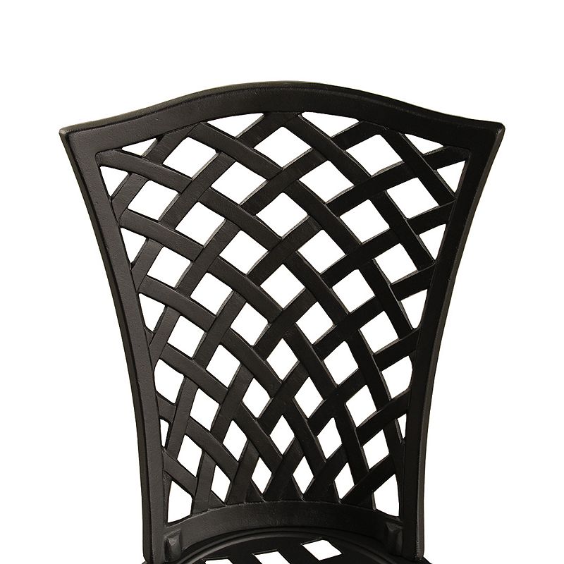 Contemporary Lattice Indoor / Outdoor Chair and Bistro Table 3-piece Set