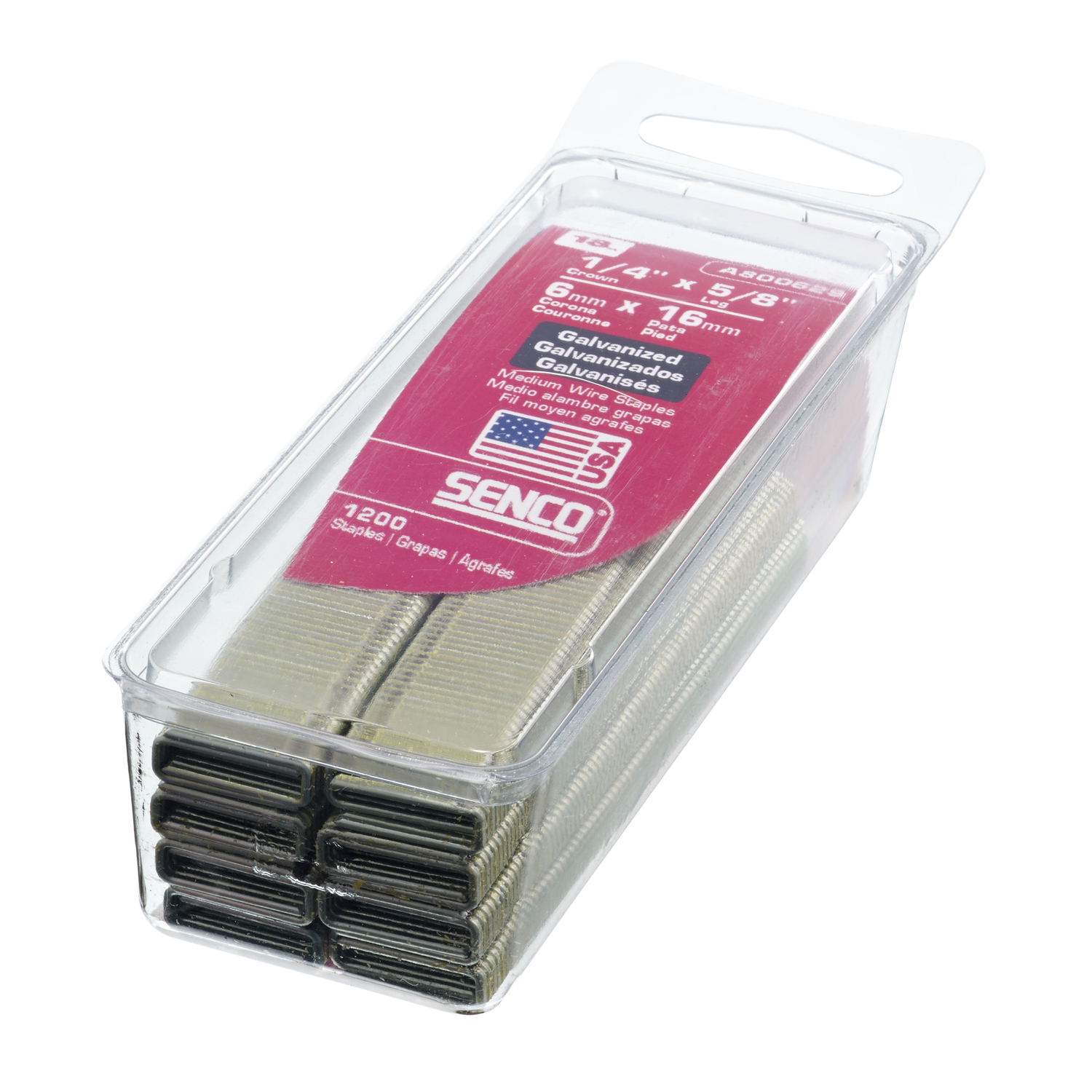 Senco 1/4 in. W X 5/8 in. L 18 Ga. Medium Crown Wire Staples 1200 pk